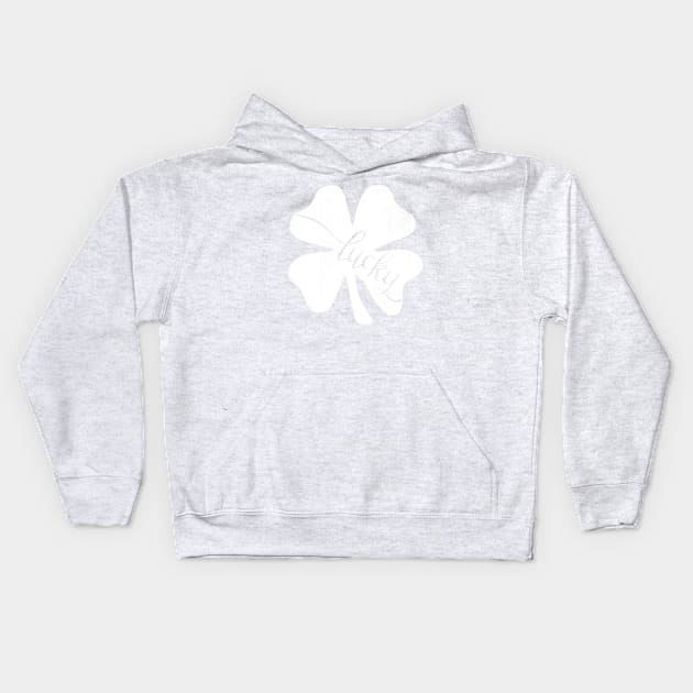 Lucky Shamrock Leaf Irish Kids Hoodie by dreadtwank